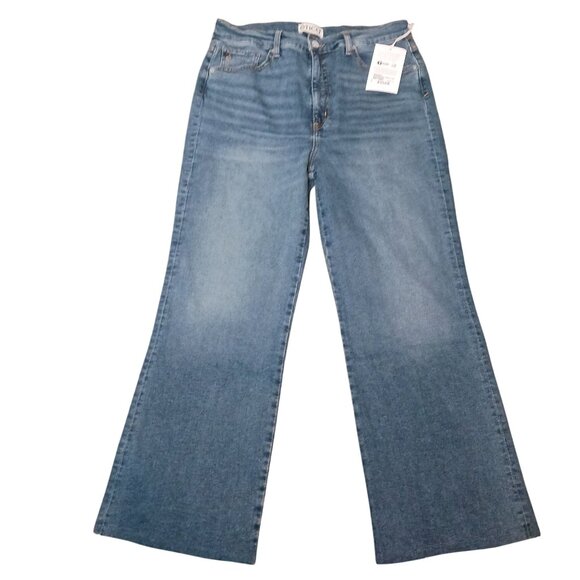 NEW Etica Denim Anya High Rise Modern Flare Jeans Northport Size 32‎ Raw Hem - Picture 2 of 16